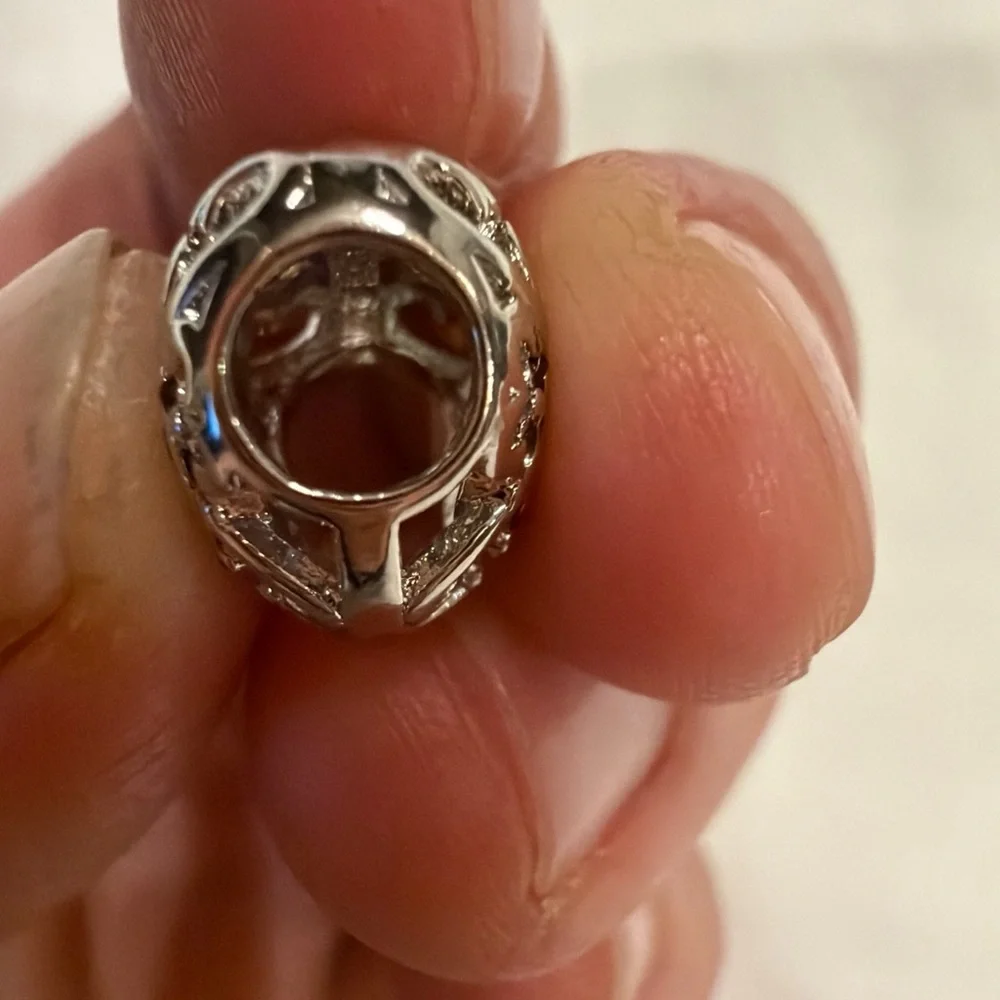 Pandora Silver Ring with Red Heart Accents - Picture 2 of 5